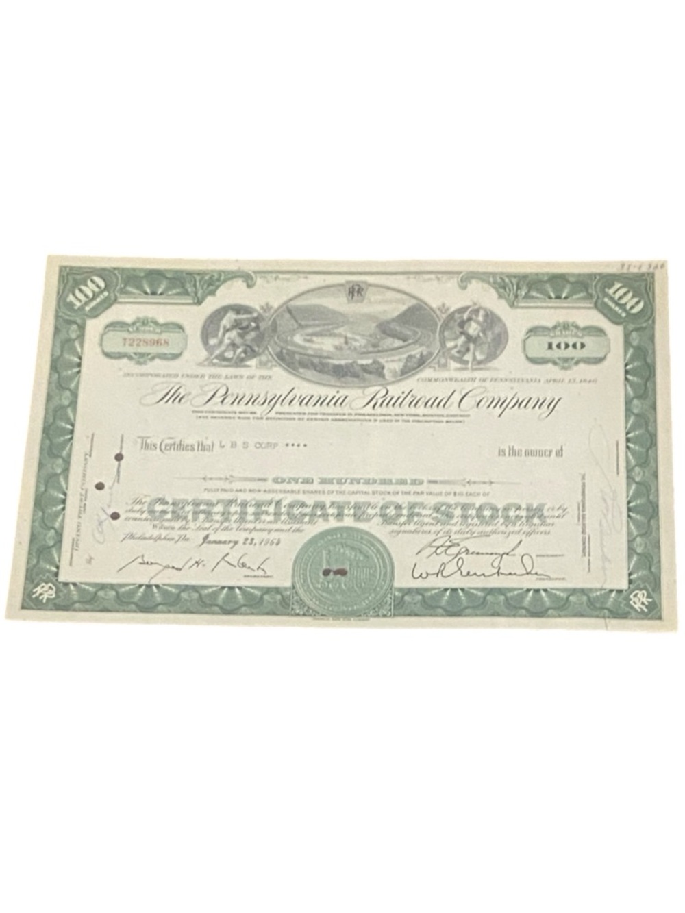 Railroad Stock Certificate